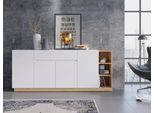 Kommode Otto Home "Bristol", Braun (Alpinweiß, Coast Evoke Eichefarben), B:207,8Cm H:86,3Cm T:40Cm, Holzwerkstoff, Sideboards, Kommode, Breite Ca. 208 Cm
