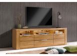 Lowboard Otto Home "Zara", Braun (Eiche Teilmassiv), B:180Cm H:57,5Cm T:40Cm, Holz Teilmassiv, Sideboards, Lowboard, Breite 180 Cm