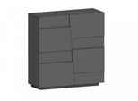 Highboard Home Affaire "Pongo", Schwarz (Anthrazit Matt), B:120Cm H:126Cm T:44,2Cm, Holzwerkstoff, Sideboards, Highboard