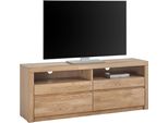Lowboard Otto Home "Silkeborg", Braun (Eiche Teilmassiv), B:140Cm H:55Cm T:35Cm, Holz Teilmassiv, Sideboards, Lowboard, Breite 140 Cm