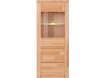 Vitrine Otto Home "Burani", Beige (Kernbuche Teilmassiv), B:60Cm H:145Cm T:35Cm, Holz Teilmassiv, SchräNke, Vitrine, Grifflose Optik