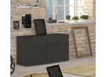 Sideboard Home Affaire "Metis", Grau (Anthrazit Hochglanz), B:110Cm H:60,5Cm T:40Cm, Sideboards, Sideboard, Breite 110 Cm