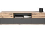 Lowboard Home Affaire "Riga", Braun (Nox Oak Nb, Basalt Grau Nb), B:194Cm H:53Cm T:47Cm, Sideboards, Lowboard, Breite 194 Cm