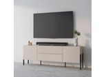 Lowboard Otto Home "Jukon,Breite 200 Cm, Moderne Grifflose Tv-Kommode,2 TüRen/2 Schubladen", Beige (Kaschmir), B:200Cm H:70Cm T:40Cm, Sideboards, Lowboard, Tv-Schrank Mit Viel Stauraum, Tv-Board, Push-To-Open-Funktion
