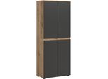 Mehrzweckschrank Home Affaire "Cipela, 70X175 Cm, Viel Stauraum, Variable EinlegeböDen, Kleiderstange", Evoke Oak Nachbildung, Anthrazit, B:70Cm H:175Cm T:37Cm, Fsc-Zertifizierter Holzwerkstoff, SchräNke, Mehrzweckschrank, Schuhschrank, Kleiderschrank, Universalschrank, Aktenschrank, Schrank