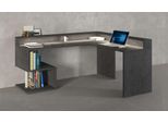 Eckschreibtisch Home Affaire "Esse, Schreibtisch Im Modernen Design", Grau (Schiefer), B:180Cm H:92,5Cm T:160Cm, Tische, Eckschreibtisch, Mit Oder Ohne Monitoraufsatz Breite 180/160 Cm, "Made In Italy"