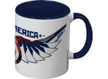 Captain America - Tazza Da Caffè "Shield"", Interno Bicolore PM12436 (Taglia Unica) (Bianco/Blu Scuro)"