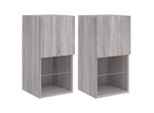 Syfax™ Mobili Tv Con Luci Led 2Pz Grigio Sonoma 30,5X30X60 Cm