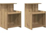 Syfax™ Armadio Da Notte 2 Pcs Rovere Artigianale 40 X 35 X 60 Cm