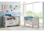 Babymöbel-Set ARTHUR BERNDT Til, Baby, Gr. Kinderbett & Wickelkommode, B/H: 70cm x 140cm, Kinderbett & Wickelkommode, weiß (nordic wood), Holzwerkstoff, Massivholz, Schlafzimmermöbel-Sets Babymöbel-Set, mit Kinderbett und Wickelkommode; Made in Germany