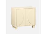 Credenza Esotica Effetto Legno Di Mango 2 Ante, 80Cm, Beige