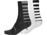 Calzini Coolmax (Fibre Di Poliestere) Stripe E1264 Twin Pack - 2 Paia, Nero - Taglia L-XL (42,5-47)