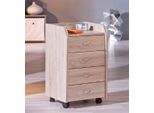 Dmora Cassettiera Dburn 40X36X65H Cm Beige, 4 Cassetti Apertura Scorrevole