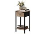 Comodino Con Cassetto E Ripiano Marrone Chiaro Comodino Loft Design Industriale