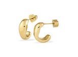 Paar Creolen Copenhagen Studios "Schmuck Geschenk Edelstahl Ohrring Organics", Gelbgoldfarben, Ohrringe, Damen, Edelstahl
