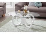 Couchtisch Otto Home "Citro", Weiß (Weiß, Weiß), B:110Cm H:42Cm T:70Cm, Tische, Couchtisch, In Ovaler Form, Elegant