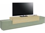 Lowboard Home Affaire "Coro,Lowboard,Tv-Kommode,Tv-MöBel,Tv-Bank", GrüN (Eiche Chopin, Salbei), B:240Cm H:51,6Cm T:45Cm, Sideboards, Lowboard, Mit 3 Klappen, (B/T/H) 240X45X51,6 Cm