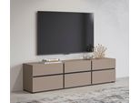 Lowboard Otto Home "Cross, Moderne Grifflose Tv-Kommode,3 Klappen/3 SchubkäSten", Schwarz (Congo, Schwarz), B:180Cm H:48,2Cm T:40Cm, Sideboards, Lowboard, Breite 180 Cm, Tv-Schrank Mit Viel Stauraum, Tv-Board