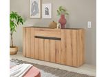Sideboard Home Affaire "City/Giron", Beige (Eichefarben, Anthrazit), B:170Cm H:84Cm T:40Cm, Sideboards, Sideboard, Breite Ca. 170 Cm