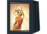 1X125 Passe-Partout Senza Bordi Daiber 13X18 Cm In Tela Nera Con Pennellate