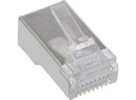 Inline® 74000 Spina Modulare 8P8C RJ45 Per Crimpaggio Su Cavo Rotondo, Schermato, Confezione Da 10