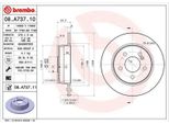 2X Brembo 08.A737.11 Disco Freno Asse Posteriore