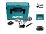 Makita Dga 506 Y1J Smerigliatrice Angolare A Batteria 18V 125Mm Brushless + 1X Batteria 1,5Ah + Valigetta Makpac - Senza Caricabatterie
