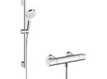 Hansgrohe Combinazione Doccia Crometta Vario/ Ecostat 1001 Cl/Unica 650Mm Bianco/Cromo