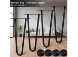 Set Di 4 Gambe Da Tavolo Acciaio Nero 41CM Gambe A Forcina Struttura Del Tavolo