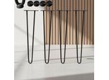 Mucola Gambe Del Tavolo Set Di 4 Gambe A Forcina Telaio Del Tavolo Pattini Del Tavolo Da Pranzo Gamba Del Tavolo - Nero 2 Puntoni 71CM