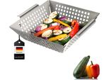 Bremermann Cestino Per Griglia 25 X 21 X 6,5 Cm Padella Per Grigliare In Acciaio Inox Piastra Per Grigliare