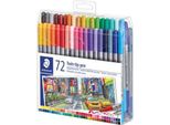 Staedtler 3200 TB72 Penne Staedtler A Doppia Punta In Fibra Design Journey, Astuccio Da 72 Pz