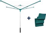 Stendibiancheria Leifheit 82007 Linomatic 500 Deluxe Cover, Per Bucato, Da Giardino, Per Esterni, Con Copertura Protettiva