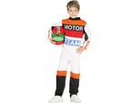 Sport Pilot Pilota Da Corsa Bambini Costume Motorsport Casco Carnevale, Taglia: 140/146 Colore: Bianco