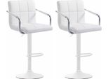 Clp Set Di 2 Sgabelli Da Bar Lucy V2 Regolabili In Altezza E Girevoli, Bianco Bianco