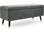 Homdotcom Homdotcom Panca Con Vano Portaoggetti, Grigio Antracite