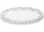 Ceramica Gmundner Grigio Fiammato, Piatto Ovale Con Bandiera (21X14 Cm)