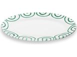 Ceramica Gmundner Verde Fiammato, Piatto Ovale Con Bandiera (21X14 Cm)