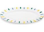 Ceramica Gmundner Piatto Ovale Fiammato Colorato Con Bandiera (21X14 Cm)