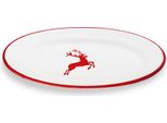Gmundner Keramik Cervo Rosso Rubino, Piatto Ovale Con Bandiera (21X14 Cm)