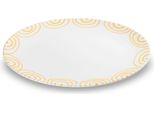 Piatto Ovale In Ceramica Gmundner Giallo Fiammato (33X26 Cm)