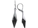 Orecchini 925/- Argento Rodiato 4,6 Cm Onice Sintetica