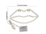 Usb A Batteria Labbro Led Luce Al Neon Da Parete, Segno Al Neon Luci Notturne Segno Al Neon Luce Al Neon Per Bar Partito Gioco Camera Da Letto Decorazione Della Parete, Bambini Compleanno