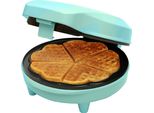 Cialdiera Bestron Per Waffle Classici A Forma Di Cuore, Piastra Per Waffle Con Rivestimento Antiaderente Per Waffle A Forma Di Cuore, Design Retrò, 700 Watt, Colore: Menta