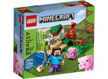 Lego 21177 Minecraft L'imboscata Del Creeper, Set Di Giocattoli Con Figure Di Steve, Piggy E Chick, Giocattolo Per Bambini Da 7 Anni Con Minifigure