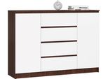Akord Mobile Con 2 Ante E 4 Cassetti Wenge/Bianco 138X40X99 Cm