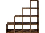 Scaffali Per Libri, Libreria Con 10 Cubi, Divisorio Per Ambienti, Espositore Indipendente, Con 10 Divisori, 129,5 X 29 X 129,5