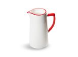 Gmundner Keramik Caraffa Per Acqua Con Bordo Rosso Rubino (1,2L)
