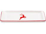 Ceramica Gmundner Cervo Rosso Rubino, Piatto Stollen 42 X 16 Cm