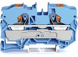 Wago Morsetto Passante A 2 Conduttori Con Pulsante 10 Mm², Blu
